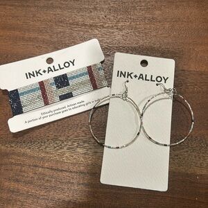Ink + Alloy earrings and bracelet